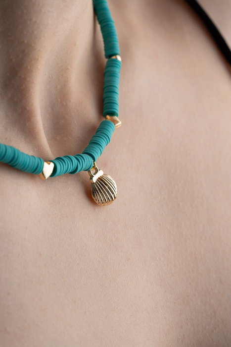 Heliophilia Silver Collar Multicolor con Colgante de Latón y Cobre